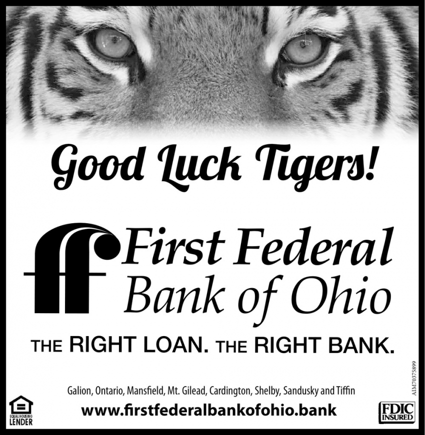 First Bank Of Ohio In Tiffin Ohio Good Luck Tigers!, First Federal Bank Of Ohio, Tiffin, OH